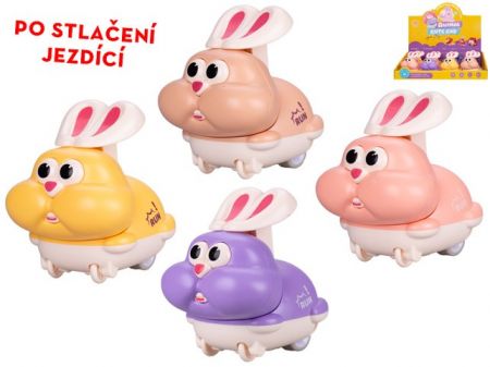 Králíček 7cm po stlačení jezdící 4barvy
