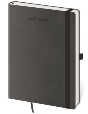 Diář denní A5 Flexies - tmavě šedá 2026 / 20,5cm x 14,5cm / DF422-4-26
