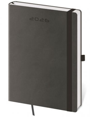 Diář denní A5 Flexies - tmavě šedá 2026 / 20,5cm x 14,5cm / DF422-4-26