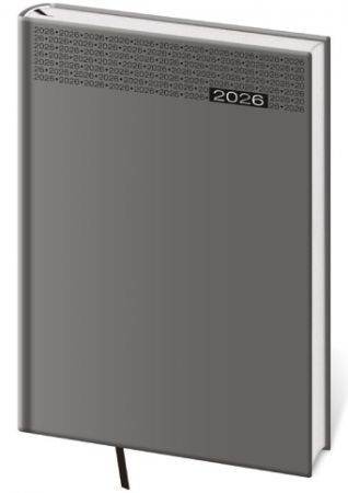 Diář denní A5 Gommato - šedá 2026 / 20,5cm x 14,5cm / DG422-3-26
