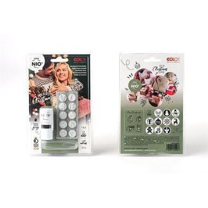 Razítko na textil "Nio Christmas", bílá, černý tisk, 10 motivů, RC01510001