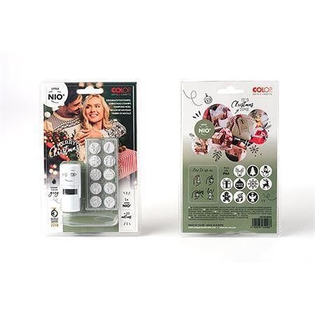 Razítko na textil "Nio Christmas", bílá, černý tisk, 10 motivů, RC01510001