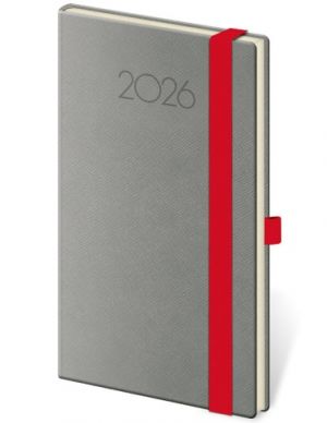 Diář týdenní kapesní New Praga - tmavě šedá 2026 / 14cm x 9cm / DNP436-4-26