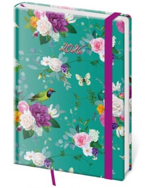 Diář denní A5 Vario - Romance s gumičkou 2026 / 20,5cm x 14,5cm / DV422-14-26