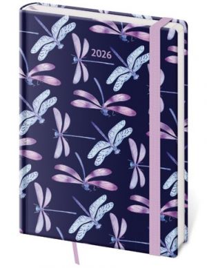 Diář týdenní A5 Vario - Dragonfly s gumičkou 2026 / 20,5cm x 14,5cm / DV423-22-26
