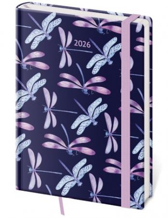 Diář týdenní A5 Vario - Dragonfly s gumičkou 2026 / 20,5cm x 14,5cm / DV423-22-26