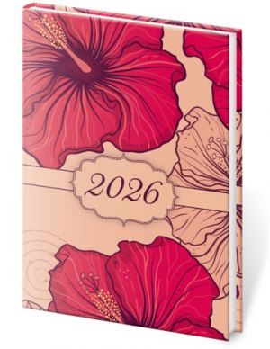 Diář týdenní kapesní A7 Vario Lyra - Hibiscus 2026 / 10,5cm x 7,1cm / DV427-36-26