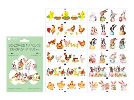 Velikonoční obtisk na vajíčka 7758 košilky zvířátka12 ks