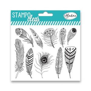Gelová razítka STAMPO CLEAR Peříčka, arch 15,5x16cm