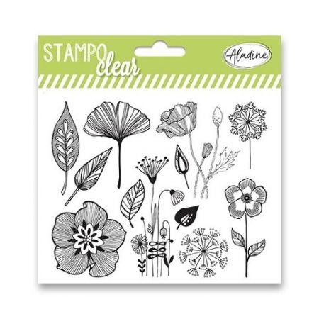Gelová razítka STAMPO CLEAR Kytičky, arch 15,5x16cm