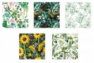 Papír 0,7x2m P2_OG_28 kytky s listy /50/