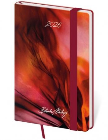 Diář týdenní kapesní Vario - Matragi Red s gumičkou 2026 / 14cm x 9cm / DV436-32-26