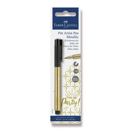 Popisovač Faber-Castell Pitt Artist Pen Metallic blistr, zlatý