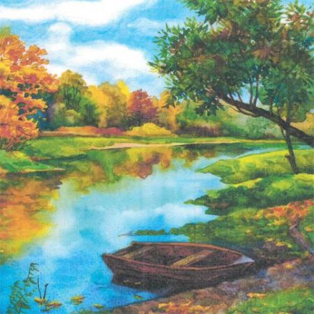 Ubrousky PAW Dekor L (20ks) Whatercolor River