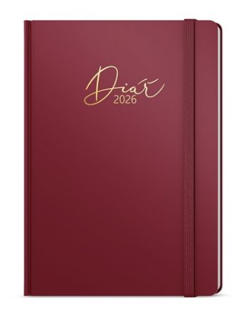 Diář týdenní - Oskar - Luxi - A5 - bordó 2026 / 20,5cm x 14,3cm / BTO8-3-26