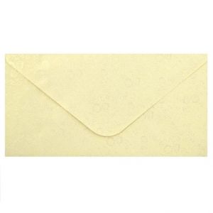 Obálka DL 11,2x21,9 cm metaická s ražbou, krémová