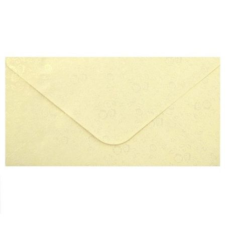 Obálka DL 11,2x21,9 cm metaická s ražbou, krémová