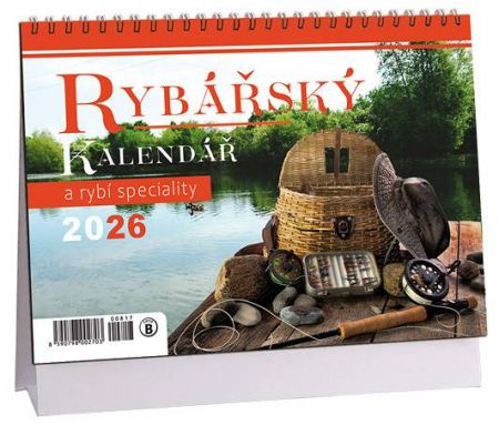 Kalendář stolní 14denní Rybář, rybí speciality 2026 / 23cm x 16cm / K817