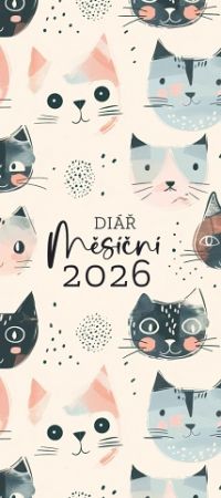 Diář měsíční potisk 2026 / 8cm x 18cm / DM188