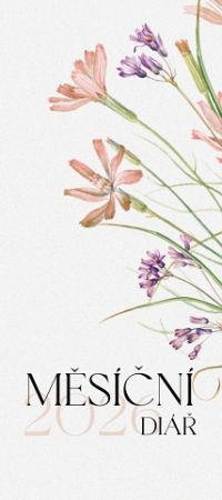 Diář měsíční potisk 2026 / 8cm x 18cm / DM191