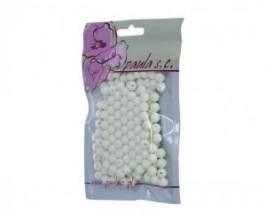 Korálky 8mm krémpové matné plastové 50 g