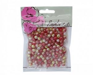 Korálky 8mm duhové korály bórově bílo-žluté plastové 50 g