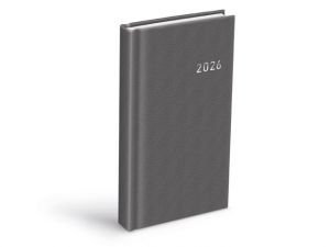 Diář denní D802 PVC dark gray 2026 / 17cm x 9cm / 7781494