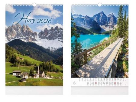 Kalendář nástěnný Hory 2026 / 50cm x 32cm / 1061630