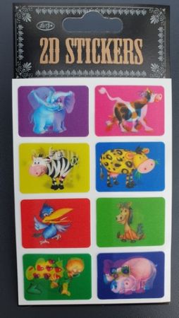 Nálepky samolepky 2D měnící zvířátlka animované II. slon 1 arch