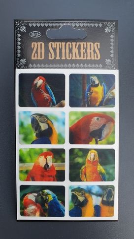 Nálepky samolepky 2D měnící papoušek 1 arch