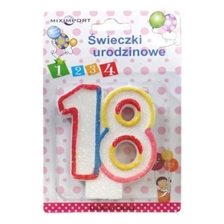 Svíčky dortové čísla &quot;18&quot; MIXIMPORT