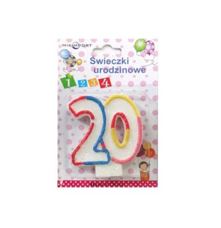 Svíčky dortové čísla &quot;20&quot; MIXIMPORT
