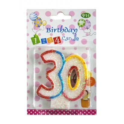 Svíčky dortové čísla &quot;30&quot; MIXIMPORT