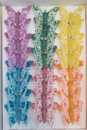 Motýl na kolíčku 5 cm – mix barev 24ks