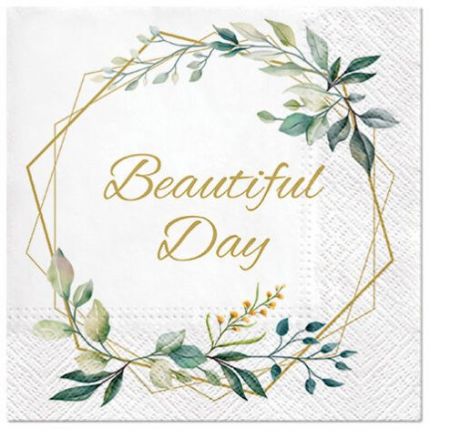 Ubrousky PAW Dekor L (20ks) Leaves Frame