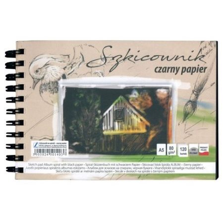 Skicák v deskach černý p A5/120l 80g SP