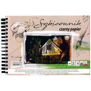 Skicák v deskach černý p A4/120l 80g SP