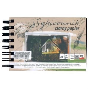 Skicák v deskach černý p A6/120l 80g SP