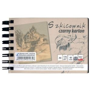 Skicák v deskach černý p A6/60l 170g SP