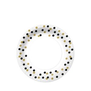 PAW talíř 18cm 10ks Confetti Gold Black