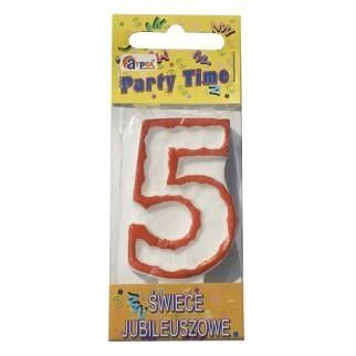 Svíčky dortové čísla 5 ARPEX