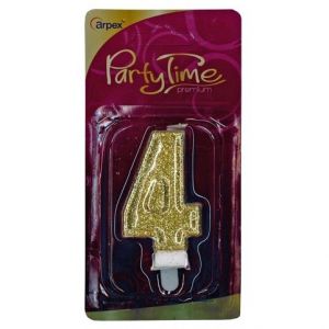 Svíčky dortové číslo "4" Premium ARPEX