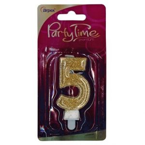 Svíčky dortové číslo "5" Premium ARPEX