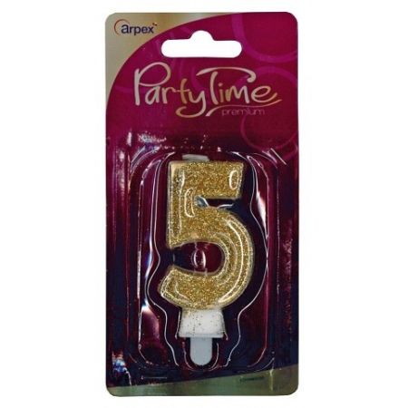 Svíčky dortové číslo "5" Premium ARPEX