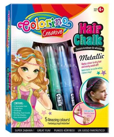 Colorino křídy na vlasy 5 bar. metal