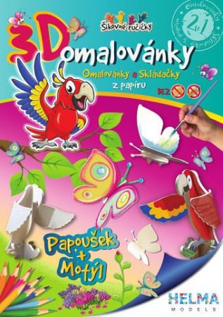 3D omalovánky OZ17 Papoušek+motyl