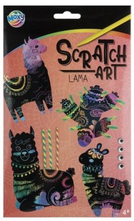 Kreativní set vytvoř si vlastní vyškrabovací zvířátka 4 ks + doplňky LAMA