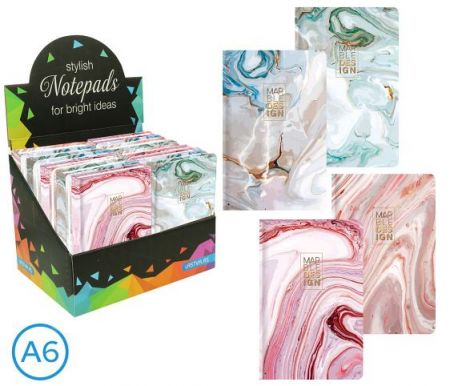 Kniha záznamová A6 linka 96l Marble mix