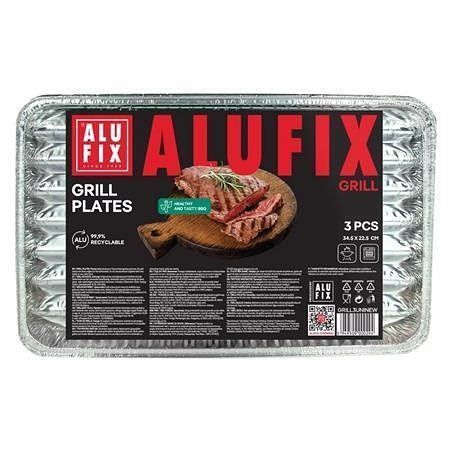 Grilovací tác, 34,5 x 22,5 cm, obdélníkový, 3 ks, ALUFIX GRILL3UNINEW