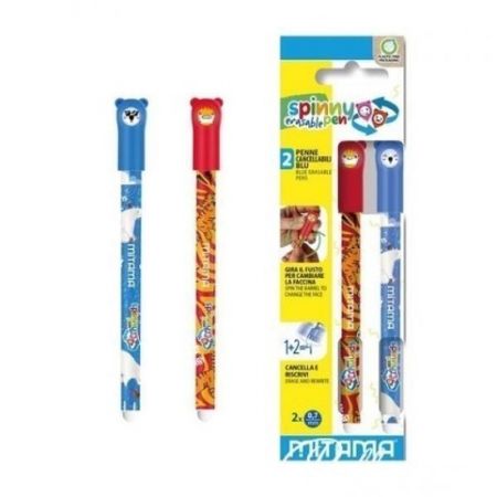 Roller "Spinny Pen", 0,7/0,35mm, vymazatelný, 2ks, červená+modrá, MITAMA 63811-90160